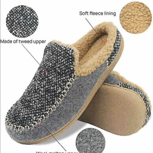 GUMUSSERVI Men’s Moccasin Memory Foam Slippers - Picture 1 of 9